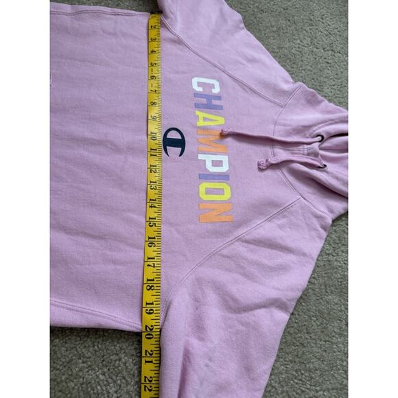 Champion Pop Color Logo Powerblend Hoodie Sweater Athletics Women's Small - Picture 9 of 11